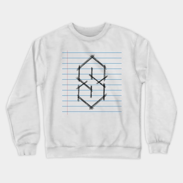 Universal Cool Point S Doodle 90s kids middle school meme Crewneck Sweatshirt by alltheprints